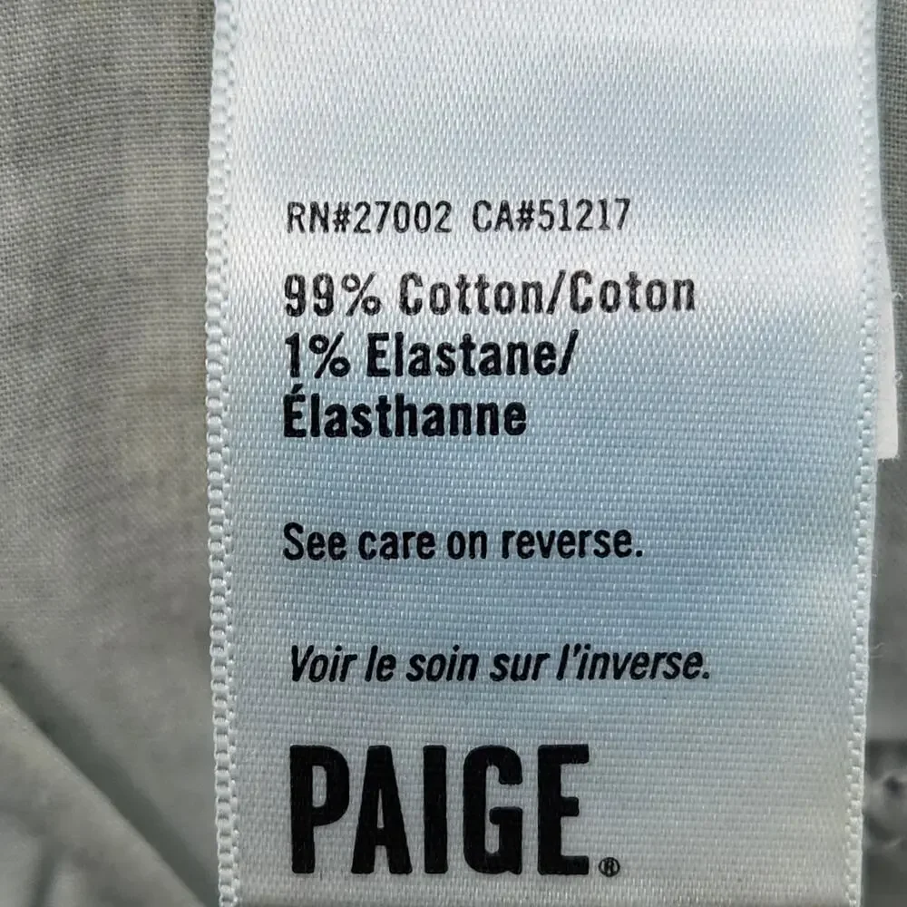 Paige Catalina Mid Rise Blue Denim Jean‎ Frayed Hem Cutoff Shorts Women's 28